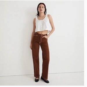 Madewell Women's Wide Leg Pants in Rich Brown